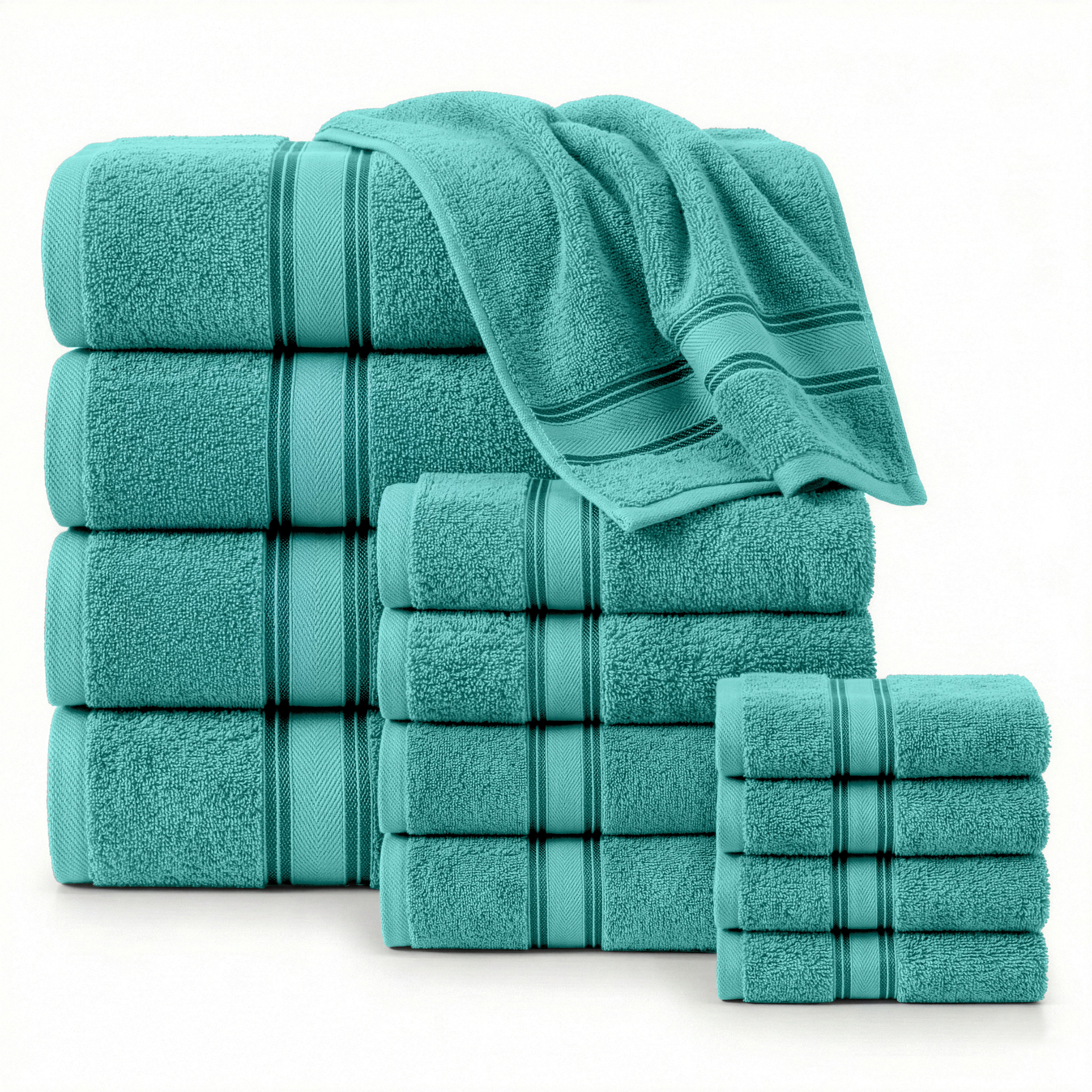 12 Piece 100% Cotton Towel Set 550GSM - Teal